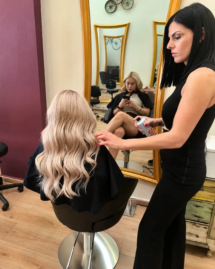 Styling πελάτισσας στο GK Hair Salon